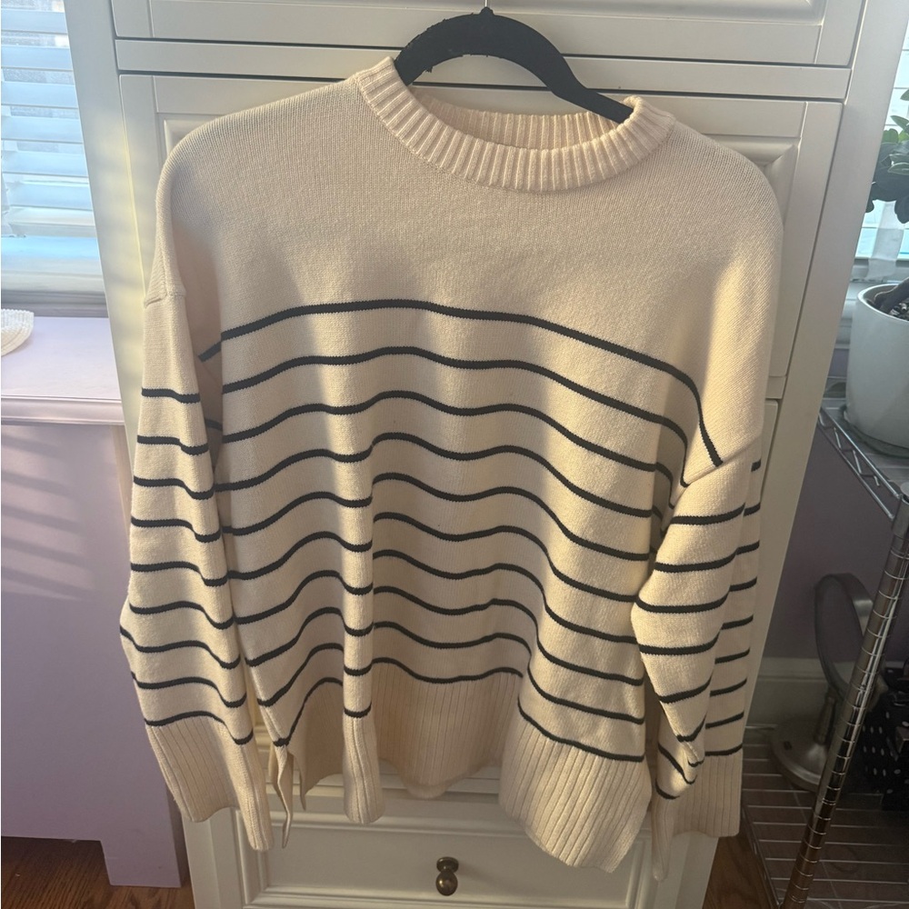 Zara Striped Knit Pullover Sweater Size Medium